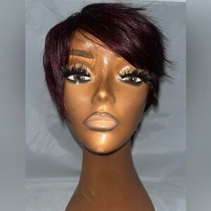 Sleek Pixie Cut Wig – Burgundy Wine, Short & Sassy Style